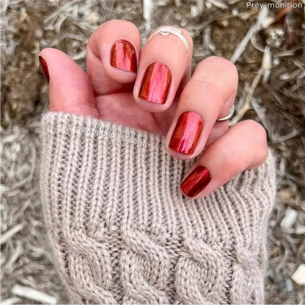 *Retired* Color Street: Prey-monition | Red Burnt Orange Duochrome Fall Shimmer - Picture 5 of 10